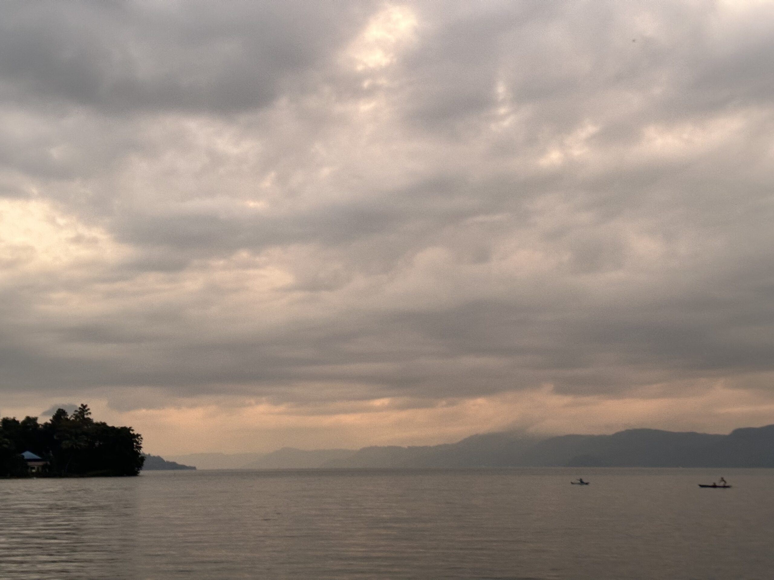 View of Lake Toba in the evening